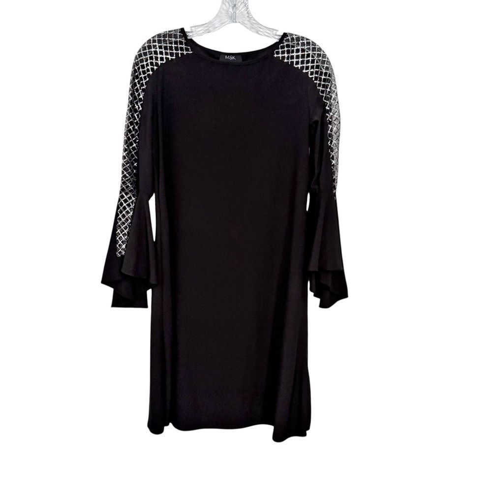 MSK Bell Sleeves Black Dress - Picture 2 of 9